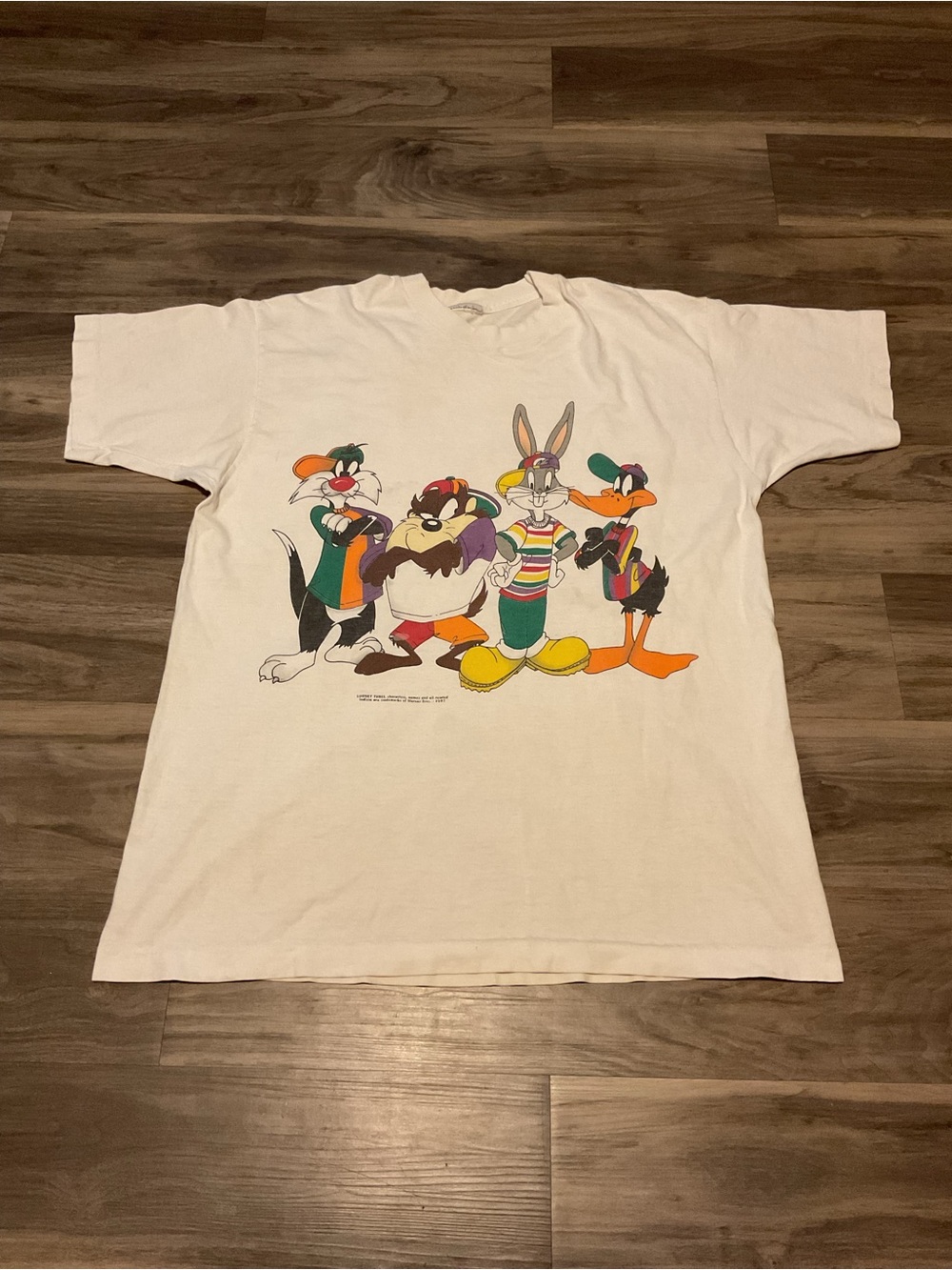 Looney Tunes White Short Sleeve Graphic Tee - Bugs Bunny & Friends